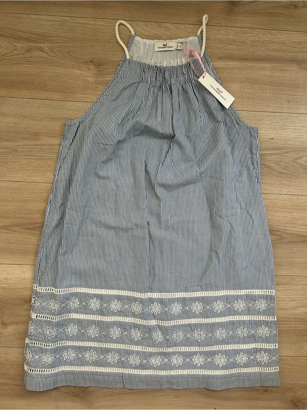 NEVER WORN ! Vineyard Vines Blue and White Striped Halter Midi Dress